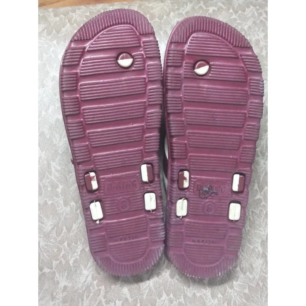 Men's Flip-Flops Sz 8 Rubber Slip-On Casual Acupressure Slippers Flat Heel DKing